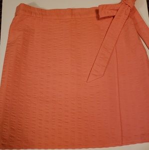 J. Crew peach seersucker skirt with bow size 8